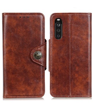 Bruin Wallet Bookcase Hoesje Sony Xperia 10 III