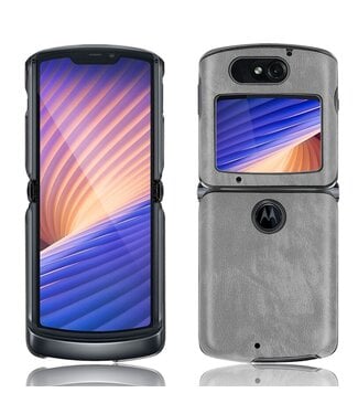 Grijs Lychee Hardcase Hoesje Motorola Razr 5G