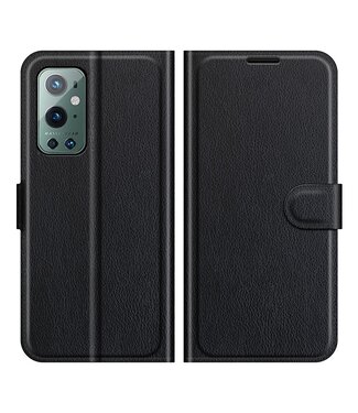 Zwart Lychee Bookcase Hoesje OnePlus 9 Pro