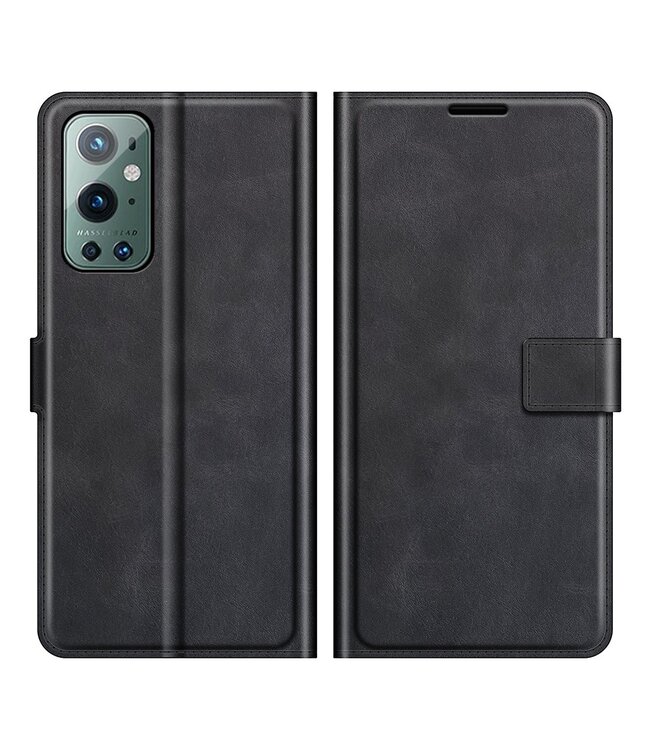 Zwart Wallet Bookcase Hoesje voor de OnePlus 9 Pro