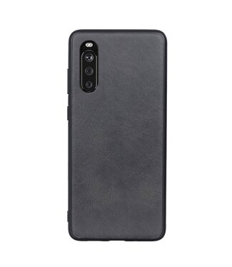 Zwart Faux Lederen Hybrid Hoesje Sony Xperia 10 III