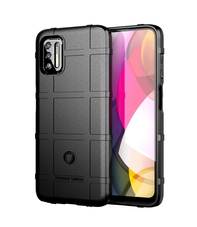 Zwart Grid Shockproof TPU Hoesje voor de Motorola Moto G Stylus (2021)