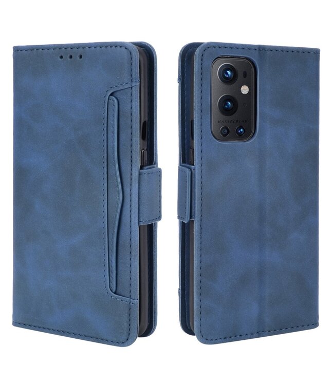 Blauw Full Protection Bookcase Hoesje voor de OnePlus 9 Pro