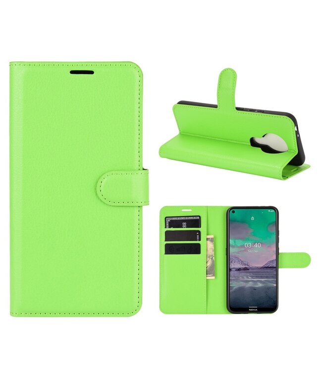 Groen Lychee Bookcase Hoesje voor de Nokia 3.4