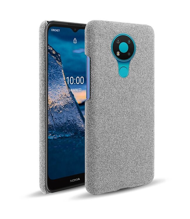 Grijs Stoffen Hardcase Hoesje voor de Nokia 3.4