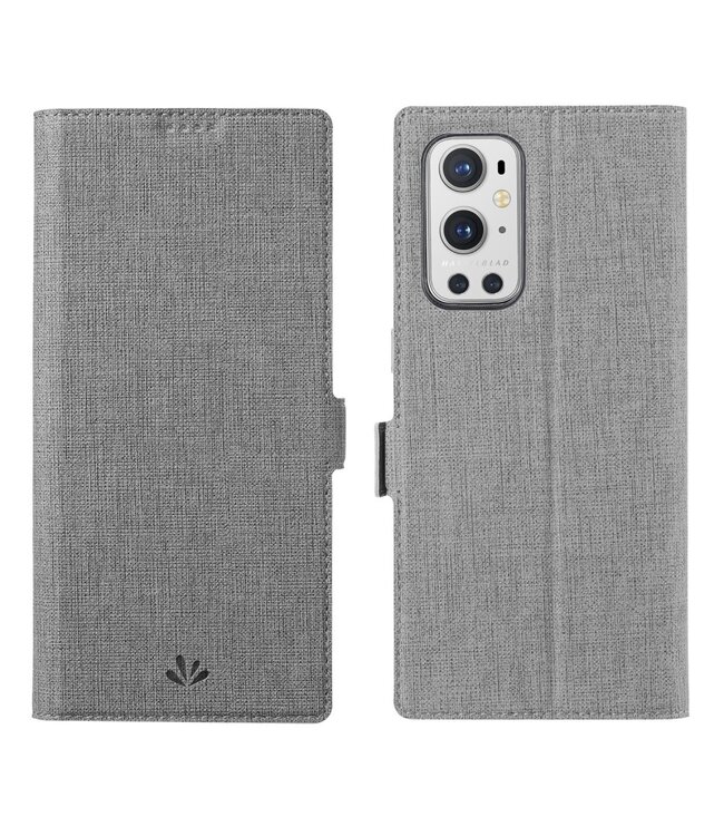 Vili DMX VILI DMK Grijs Bookcase Hoesje voor de OnePlus 9 Pro