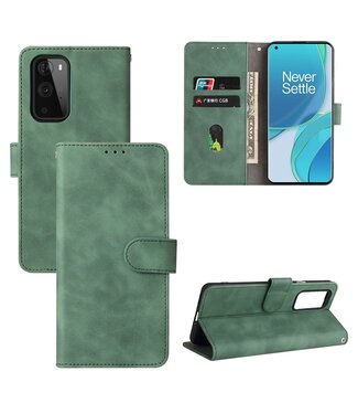 Groen Effen Bookcase Hoesje OnePlus 9 Pro