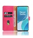 Roze Effen Bookcase Hoesje voor de OnePlus 9 Pro