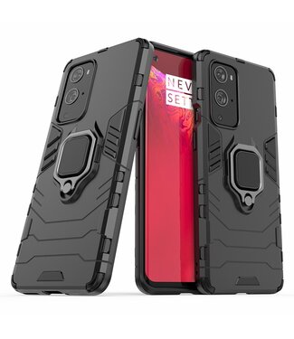 Zwart 2 in 1 Kickstand Hybrid Hoesje OnePlus 9 Pro