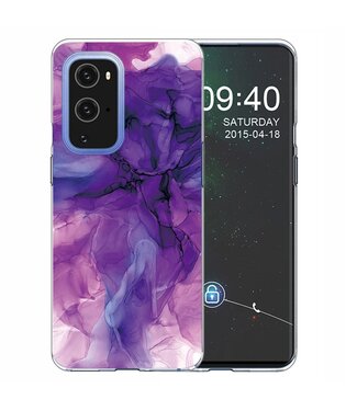 Paars Marmer Design TPU Hoesje OnePlus 9 Pro