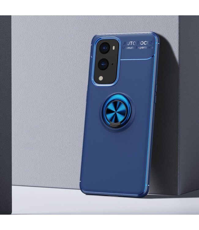 Blauw Ring Kickstand TPU Hoesje voor de OnePlus 9 Pro