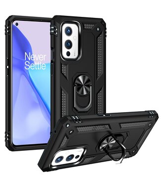 Zwart Kickstand Hybrid Hoesje OnePlus 9