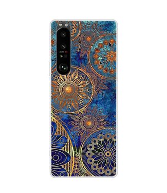 Gouden Bloemen Full Protection TPU Hoesje Sony Xperia 1 III