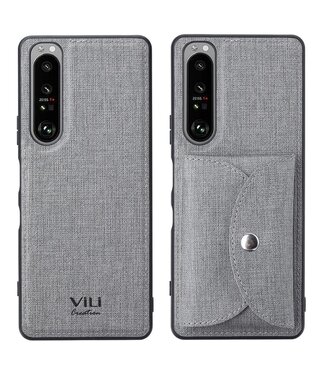 Vili DMX Grijs Faux Lederen TPU Hoesje Sony Xperia 1 III