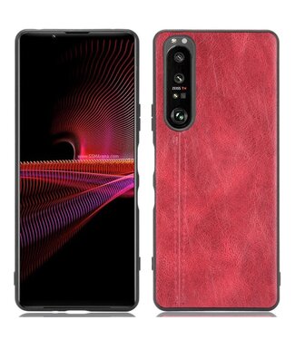 Rood Lychee Faux Lederen Hoesje Sony Xperia 1 III