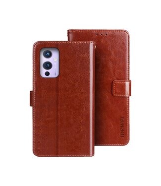 Idewei Bruin Bookcase Hoesje OnePlus 9