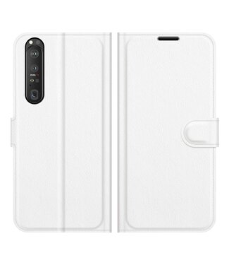 Wit Lychee Bookcase Hoesje Sony Xperia 1 III