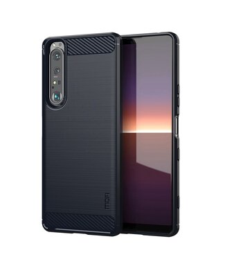 Mofi Blauw Carbon TPU Hoesje Sony Xperia 1 III