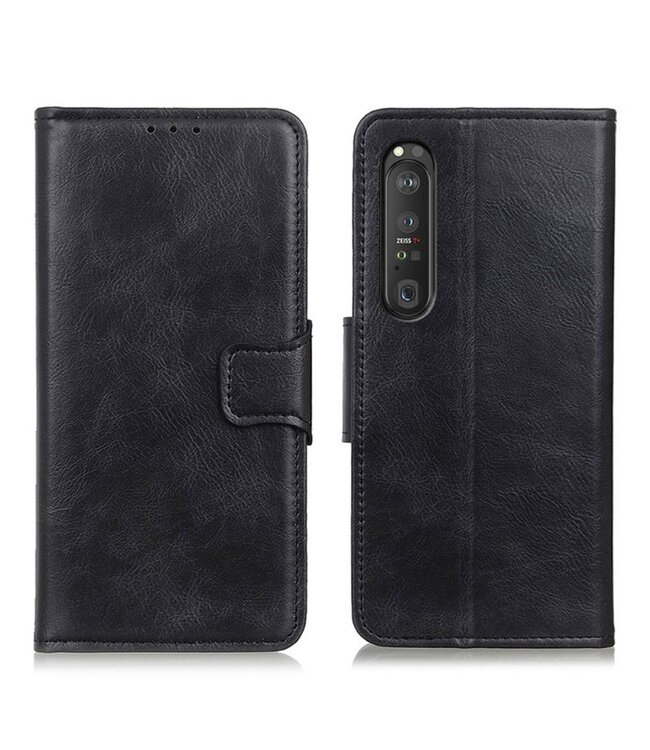 Zwart Bookcase Hoesje voor de Sony Xperia 1 III