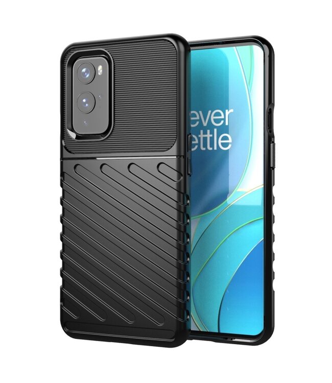 Zwart Twill TPU Hoesje voor de OnePlus 9