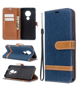 Blauw Jeans Bookcase Hoesje Nokia 6.2 / Nokia 7.2