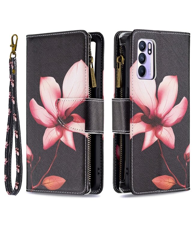 Lotus Bookcase Hoesje voor de Oppo Reno 6 5G