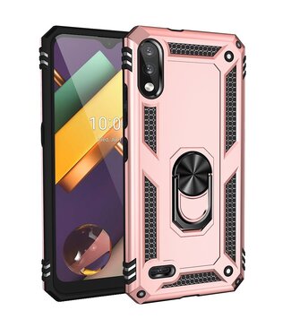 Rosegoud Ring Kickstand Hybrid Hoesje LG K22