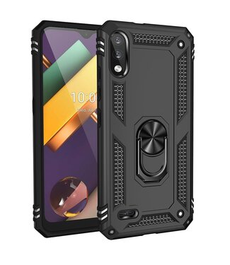 Zwart Ring Kickstand Hybrid Hoesje LG K22