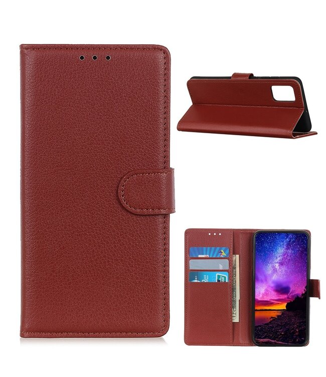 Bruin Lychee Bookcase Hoesje voor de LG K52