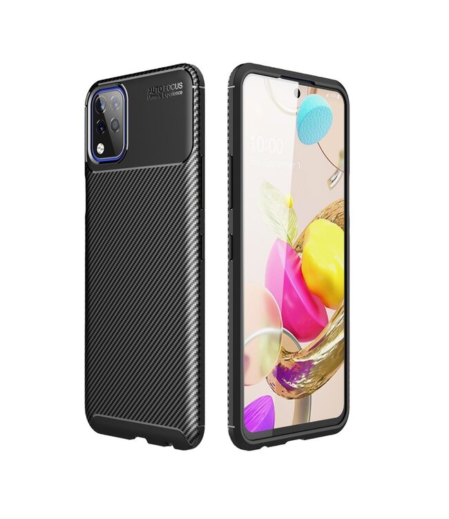 Zwart Carbonlook TPU Hoesje voor de LG K42