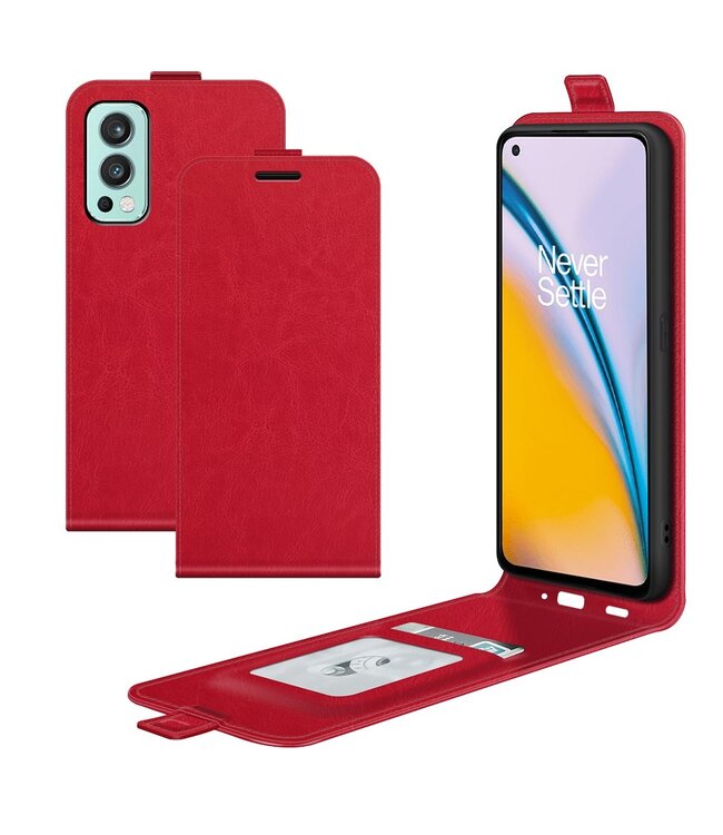 Rood Flipcase Hoesje voor de OnePlus Nord 2