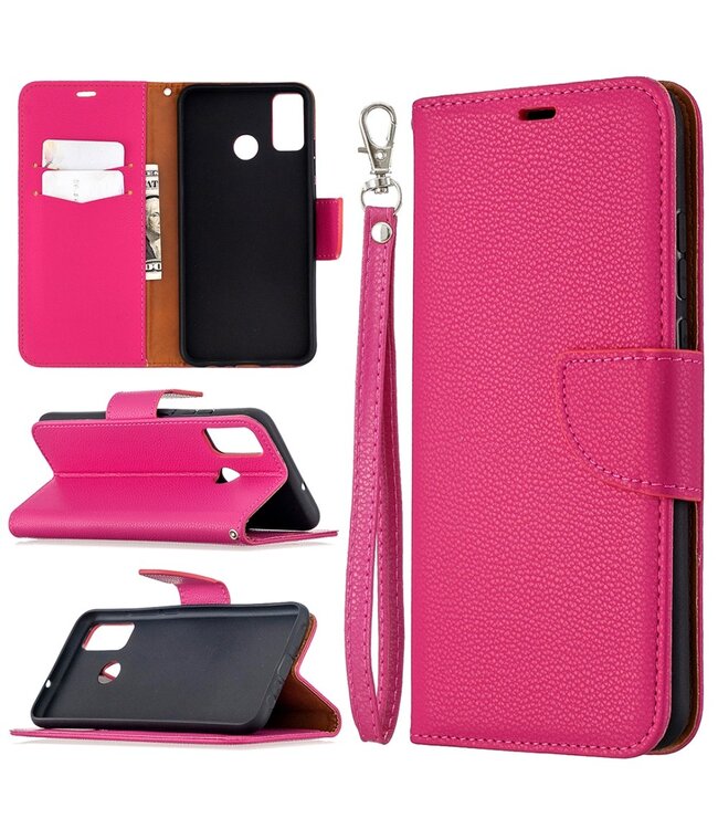 Roze Lychee Bookcase Hoesje voor de Honor 9X Lite