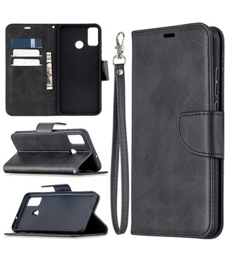 Zwart Wallet Bookcase Hoesje Honor 9X Lite