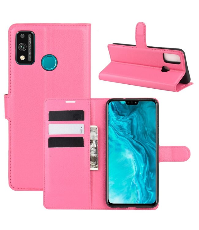 Roze Lychee Bookcase Hoesje voor de Honor 9X Lite