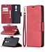Rood Wallet Stand Bookcase Hoesje voor de Nokia 2.4