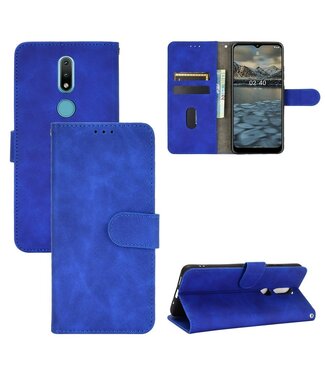 Blauw Skin Touch Bookcase Hoesje Nokia 2.4