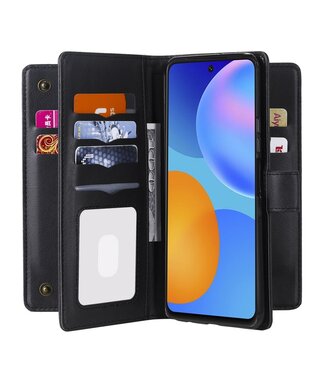 Zwart Multifunctioneel Bookcase Hoesje Huawei P Smart (2021)