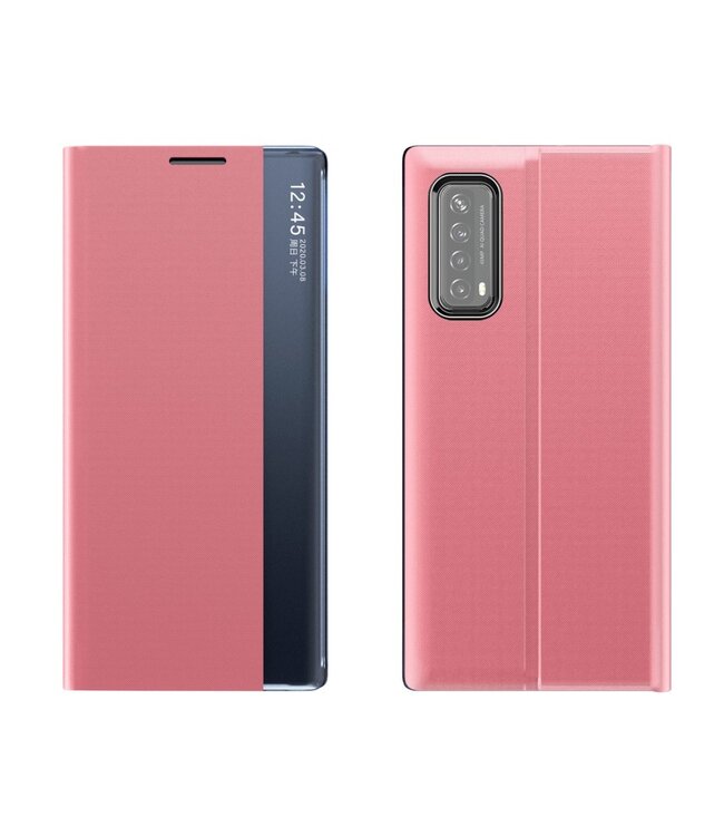 Roze Venster Bookcase Hoesje voor de Huawei P Smart (2021)