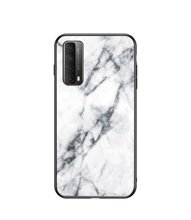 Wit Marmer Patroon Hardcase Hoesje voor de Huawei P Smart (2021)