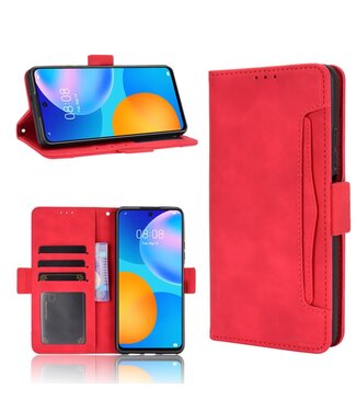 Rood Bookcase Hoesje Huawei P Smart (2021)