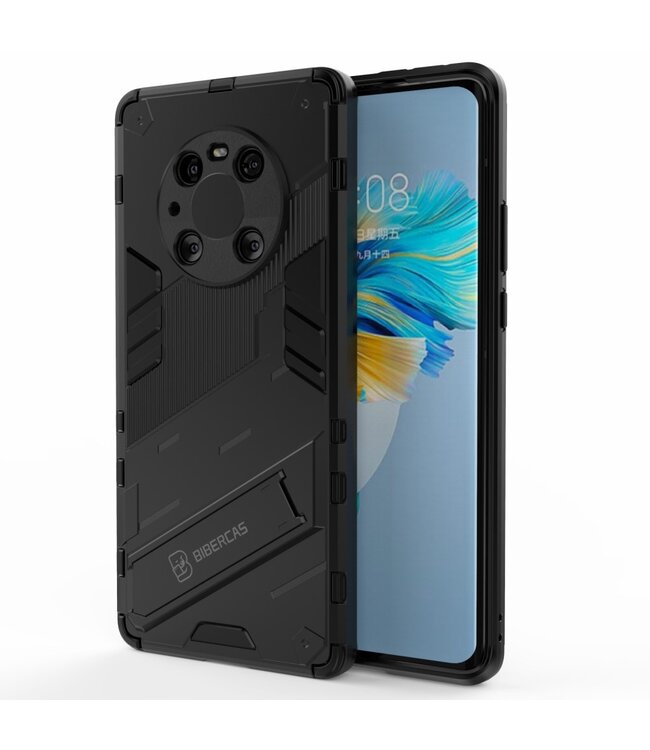 Zwart Kickstand Hybrid Hoesje voor de Huawei Mate 40 Pro