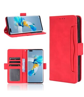 Rood Pasjeshouder Bookcase Hoesje Huawei Mate 40 Pro