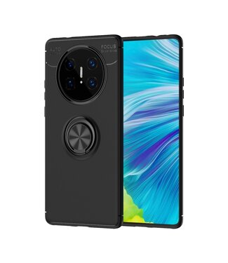 Zwart Ring Kickstand TPU Hoesje Huawei Mate 40 Pro