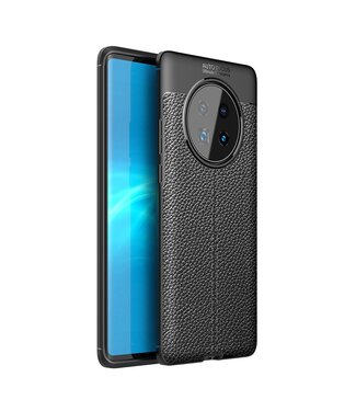 Zwart Lychee TPU Hoesje Huawei Mate 40 Pro