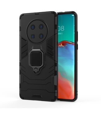 Zwart Kickstand Hybrid Hoesje Huawei Mate 40 Pro