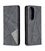 Zwart Geometrisch Patroon Bookcase Hoesje voor de Huawei P50