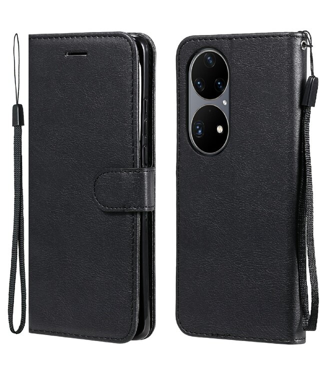 Zwart Bookcase Hoesje voor de Huawei P50 Pro