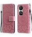 Roze Zonnebloem Bookcase Hoesje voor de Huawei P50 Pro