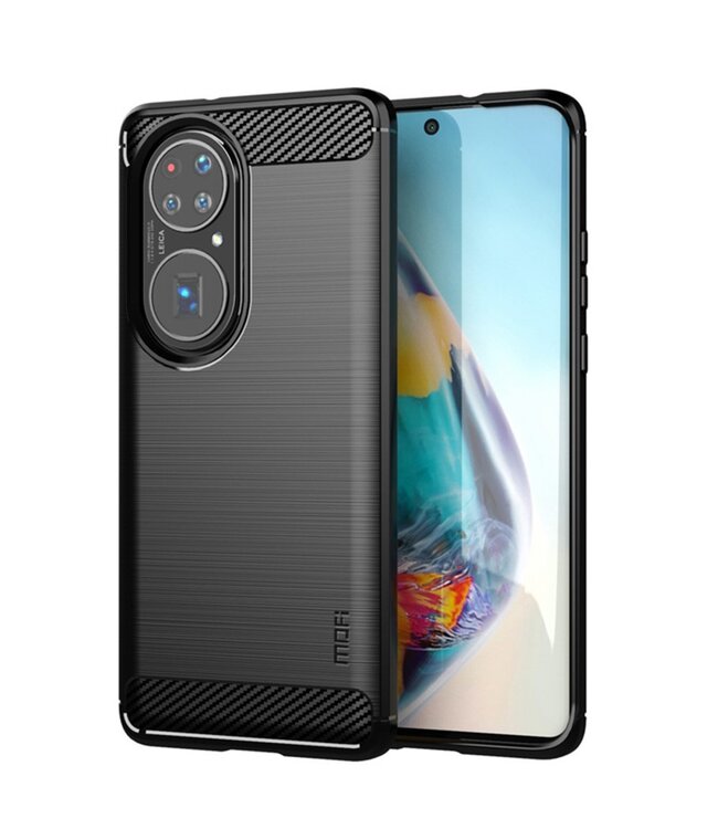 Mofi MOFI Zwart Carbon TPU Hoesje voor de Huawei P50 Pro