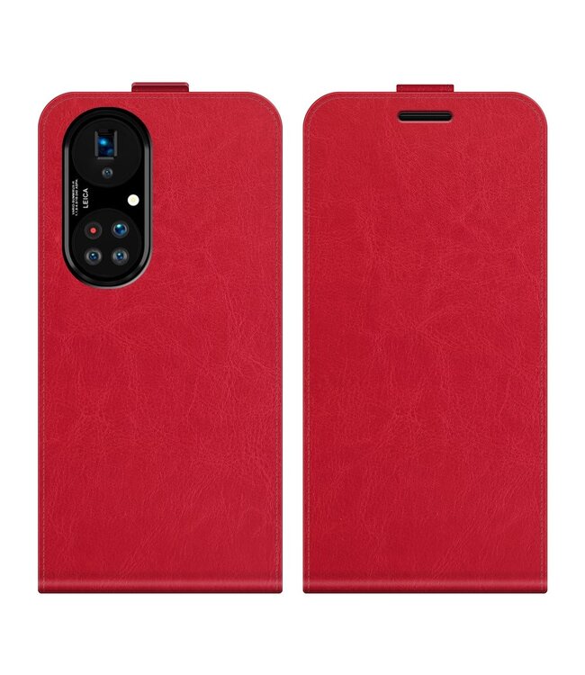 Rood Flipcase Hoesje voor de Huawei P50 Pro